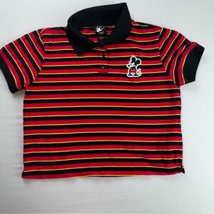 Disney x Forever 21 Angry Mickey Mouse Cropped Polo Shirt Size Medium